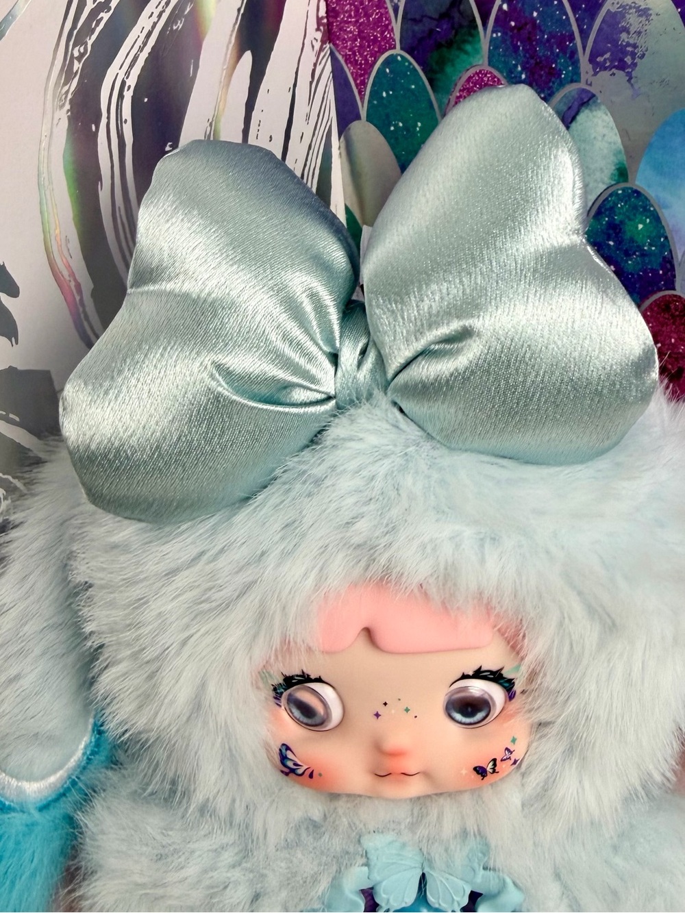 Nommi Solace 🩵 Fantasy World Blue Pink Bunny Butterfly Bag Charm Keychain Plush - Picture 7 of 12